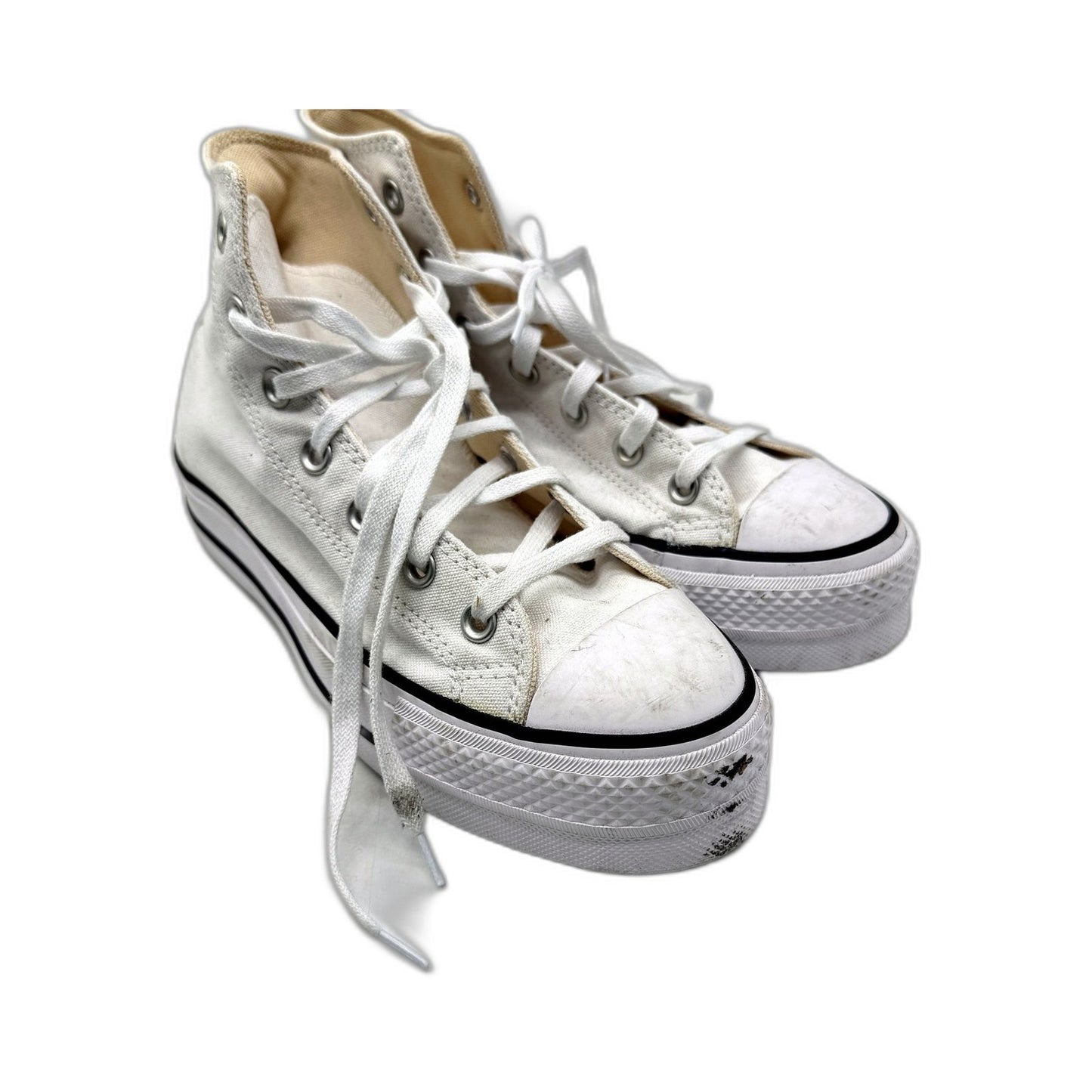 Converse Womens All Star Hi Optical White Canvas Chunky Sneakers US Size 8 DEMO