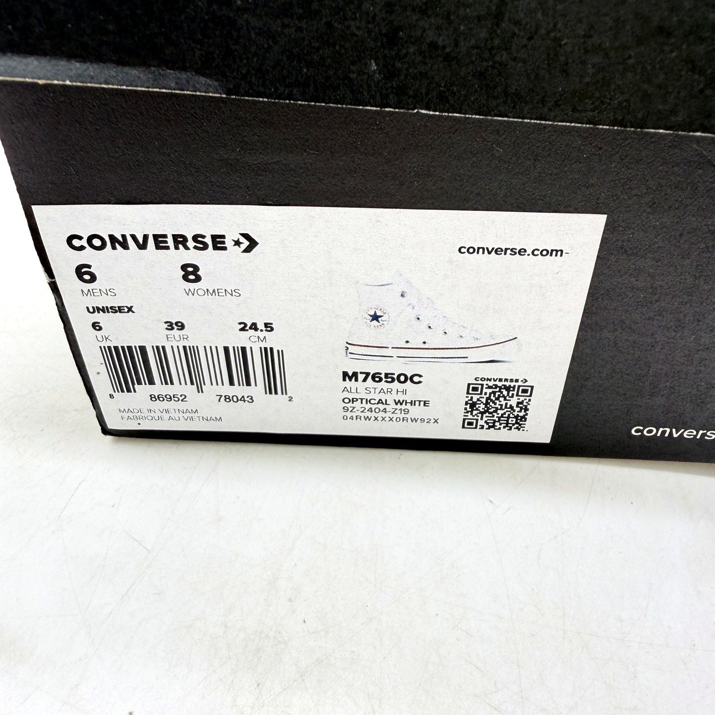 Converse Womens All Star Hi Optical White Canvas Chunky Sneakers US Size 8 DEMO