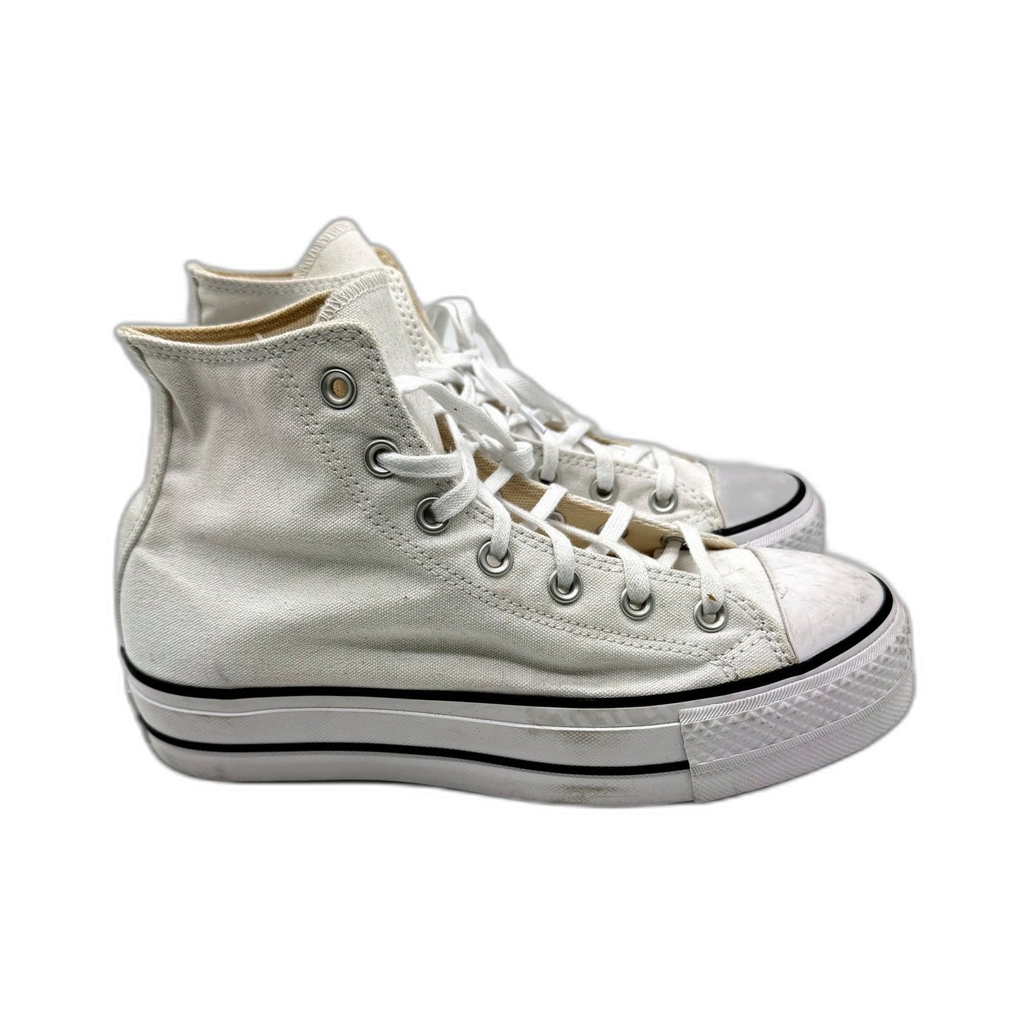 Converse Womens All Star Hi Optical White Canvas Chunky Sneakers US Size 8 DEMO