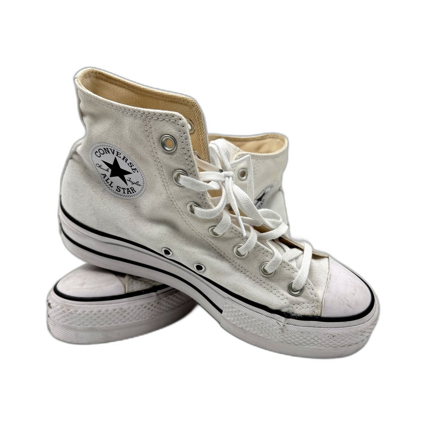 Converse Womens All Star Hi Optical White Canvas Chunky Sneakers US Size 8 DEMO