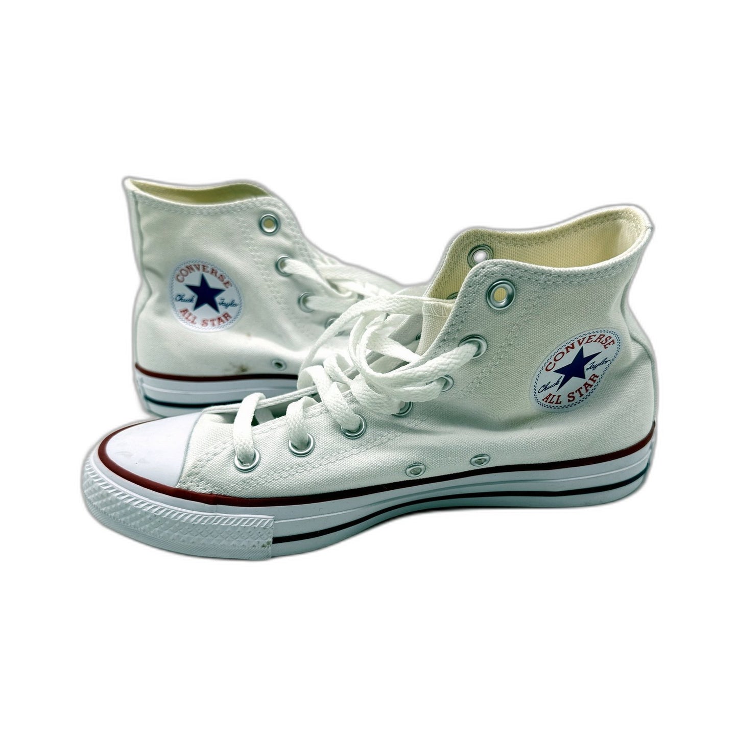 Converse High-Top White Canvas Sneakers Unisex US Size Mens 6 Ladies 8 DEMO