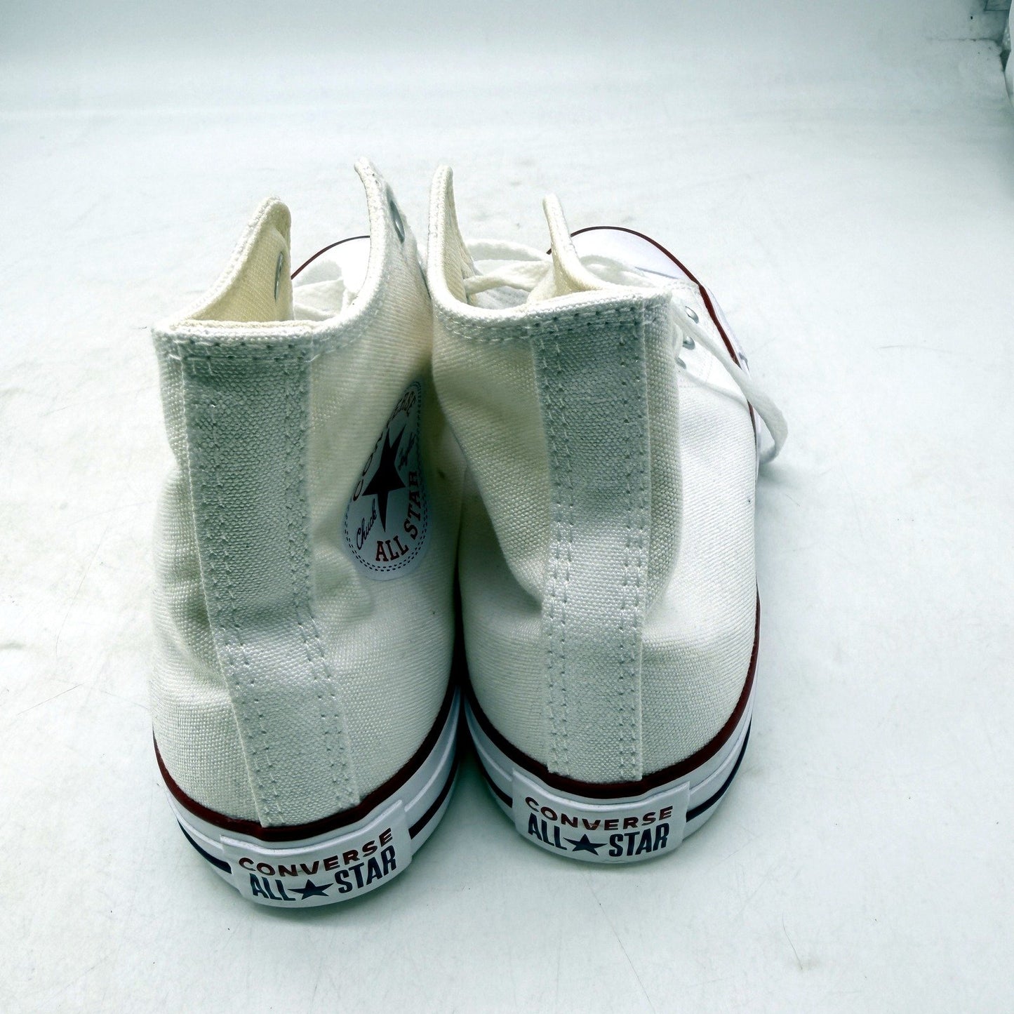 Converse High-Top White Canvas Sneakers Unisex US Size Mens 6 Ladies 8 DEMO