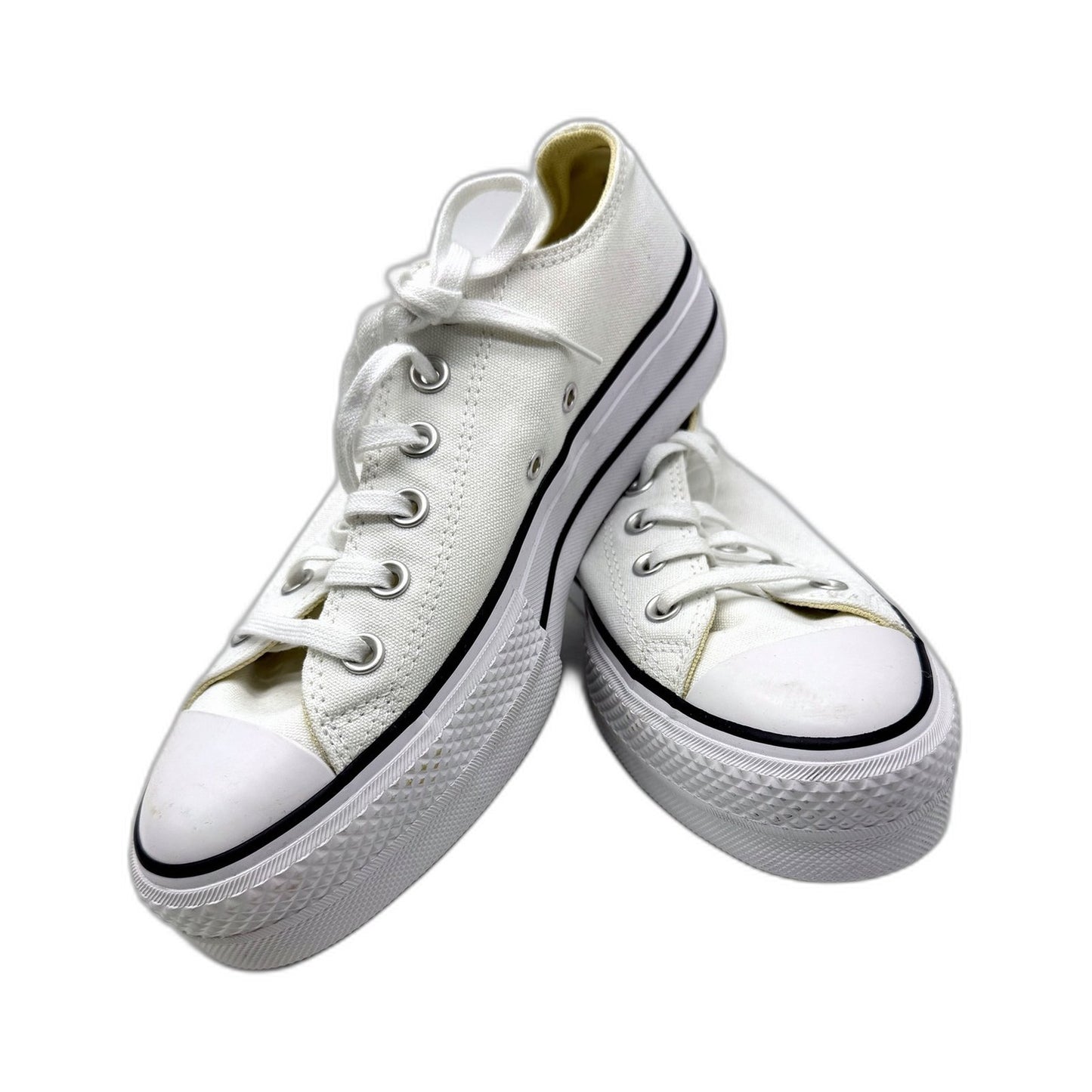 Converse Womens All Star White Canvas Chunky Sole Sneakers US Size 8 DEMO