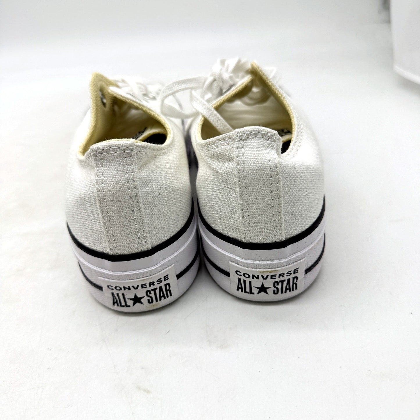 Converse Womens All Star White Canvas Chunky Sole Sneakers US Size 8 DEMO