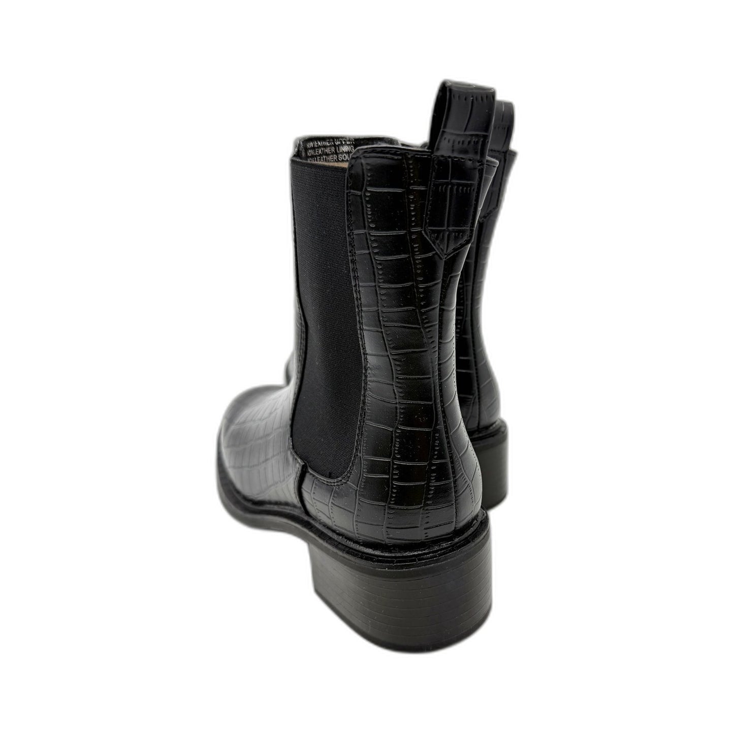 Therapy Womens Black Faux Leather Stable Pull On High Ankle Boots AU 7 NEW