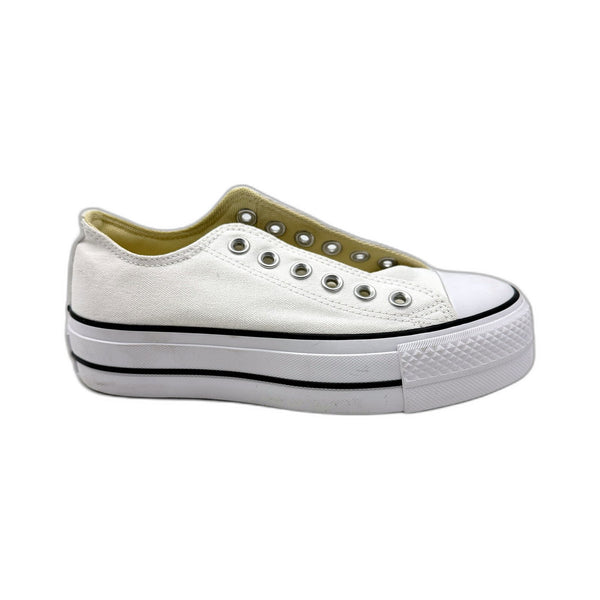 Converse Womens Canvas All Star Chunky Sneakers White US Size 5 -NO Laces DEMO