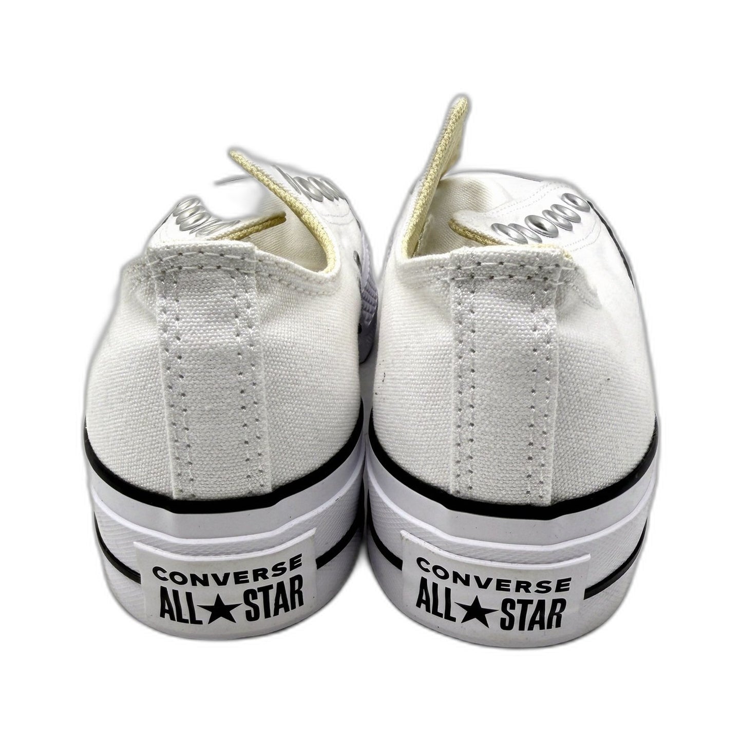 Converse Womens Canvas All Star Chunky Sneakers White US Size 5 -NO Laces DEMO