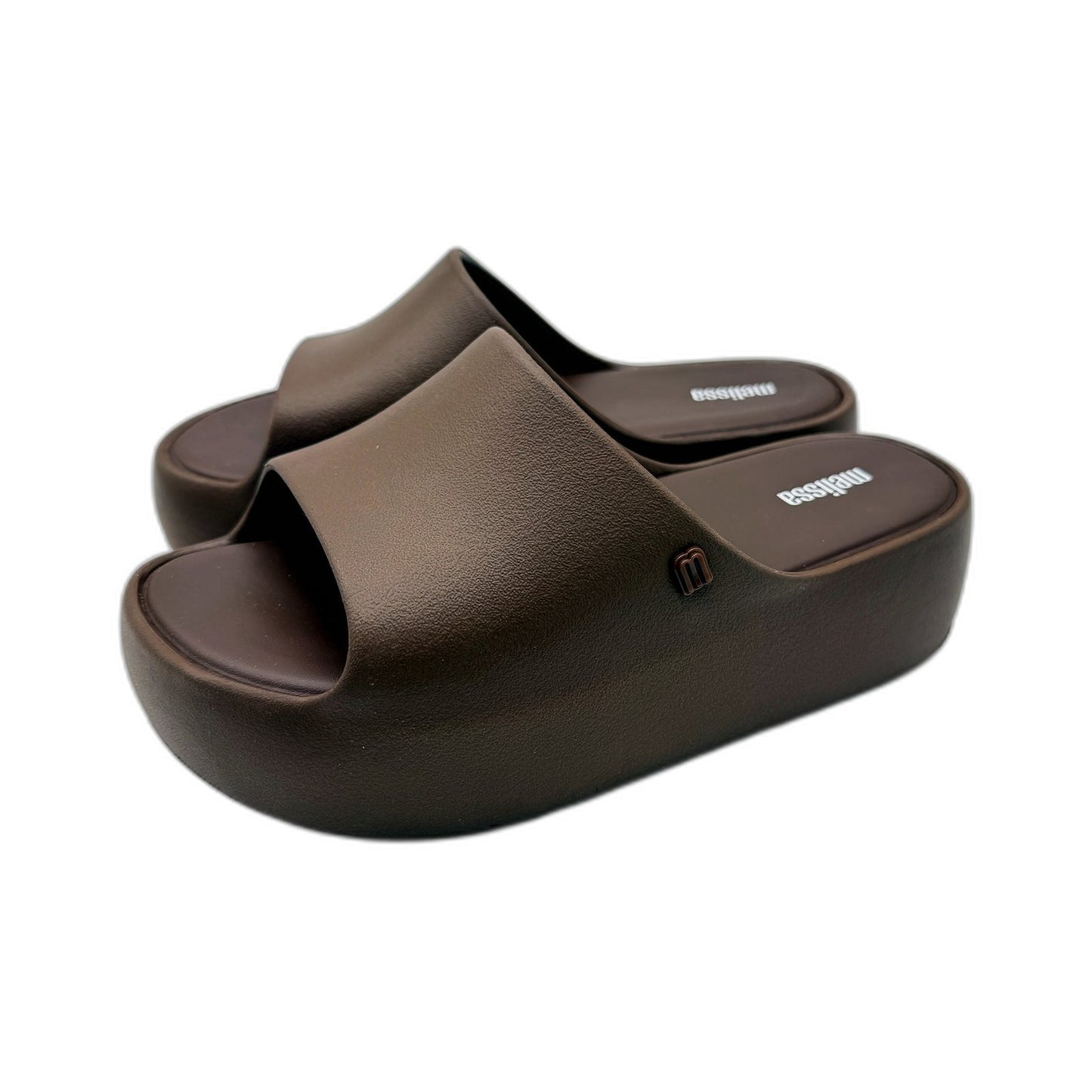 Melissa Womens Platform Slide Sandals Vegan Brown, Slip-On Casual Size 7 DEMO