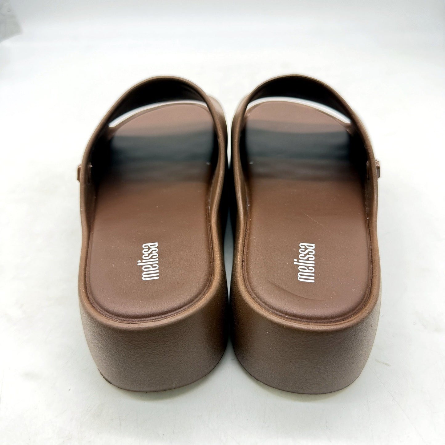 Melissa Womens Platform Slide Sandals Vegan Brown, Slip-On Casual Size 7 DEMO
