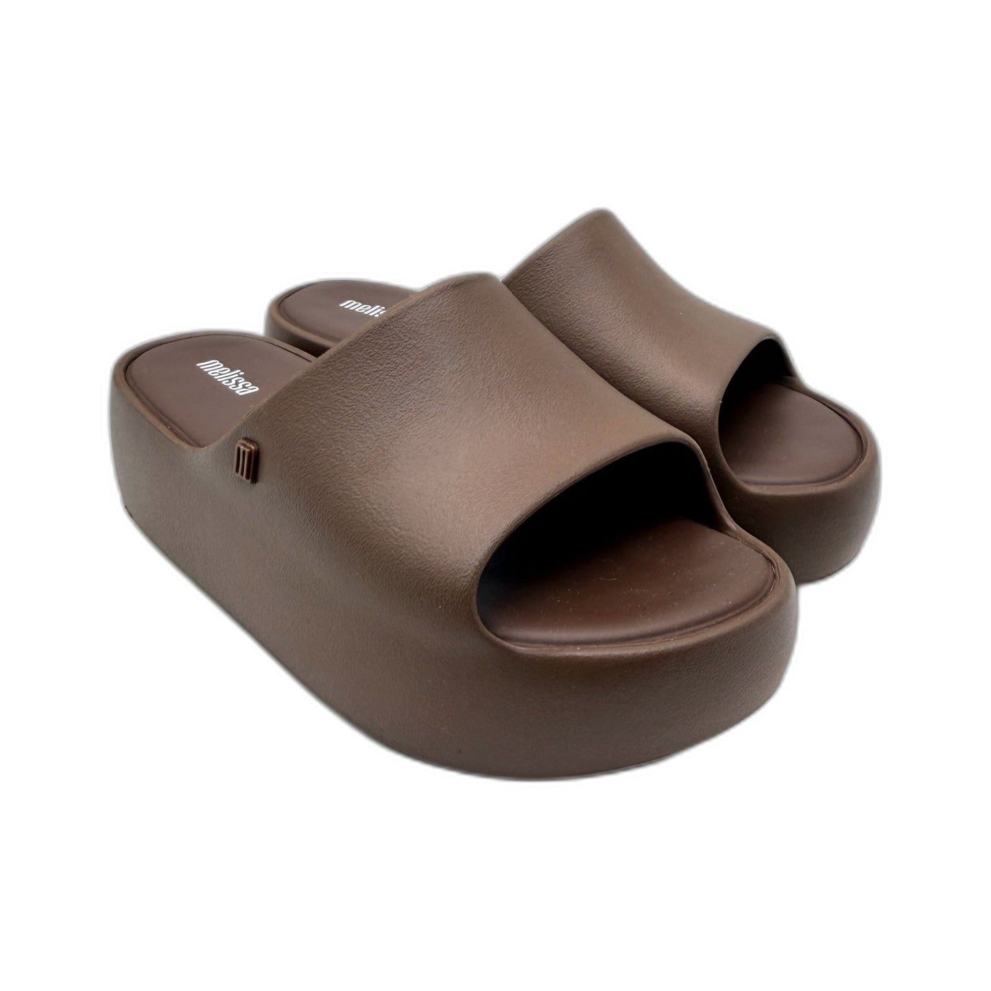 Melissa Womens Platform Slide Sandals Vegan Brown, Slip-On Casual Size 7 DEMO