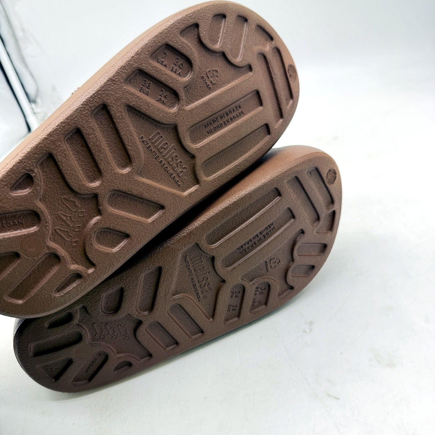 Melissa Womens Platform Slide Sandals Vegan Brown, Slip-On Casual Size 7 DEMO