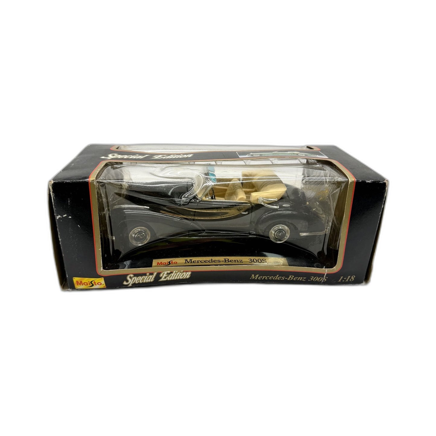 Maisto 1:18 Scale Mercedes-Benz 300S 1955 Collectible Model Car Black Diecast