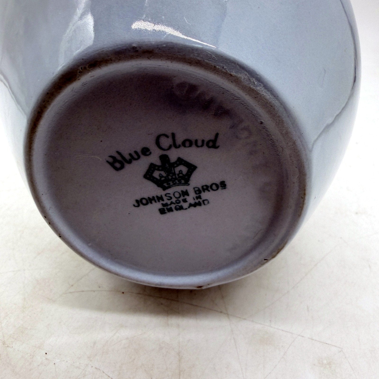 VINTAGE Johnson Bros Light Blue Ceramic Pitcher Blue Cloud Jug