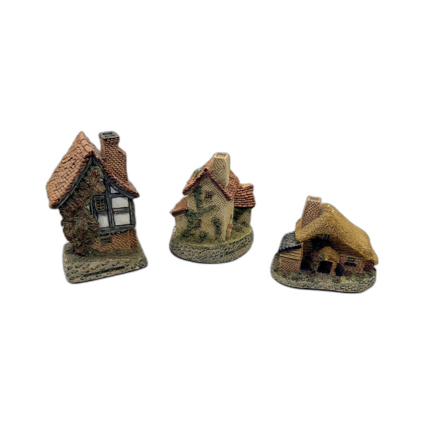 VINTAGE 1980's David Winter Decorative Cottages 3 Piece Ceramic Home Decor
