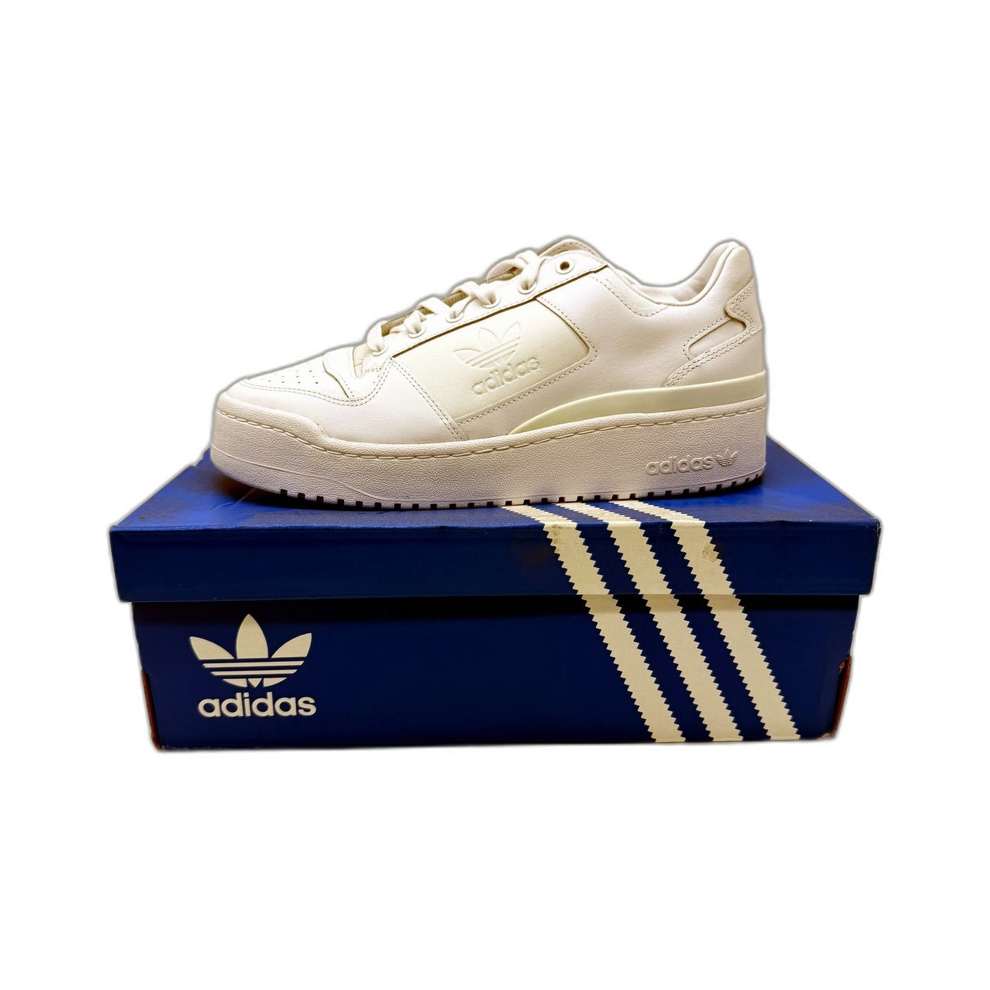 adidas Womens Forum Bold Leather Sneakers, White, Size US 11 NEW