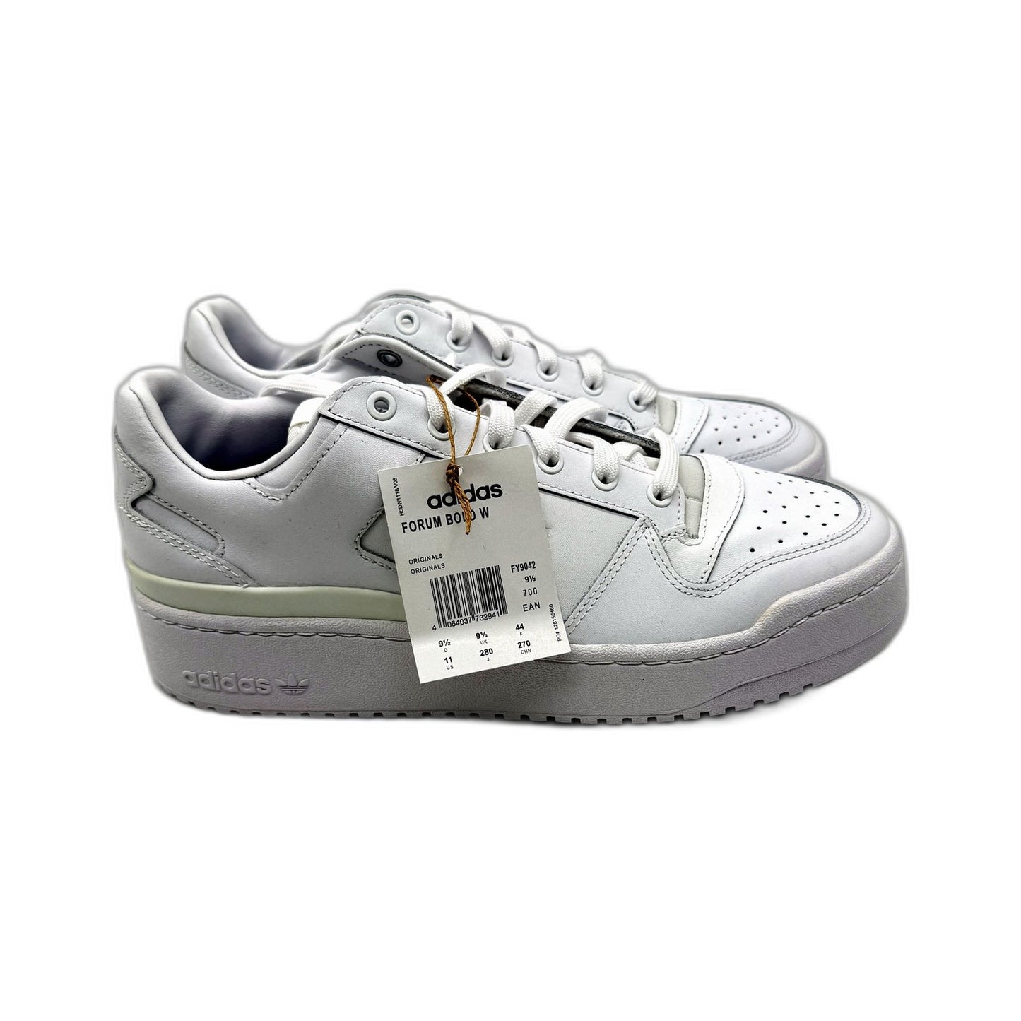 adidas Womens Forum Bold Leather Sneakers, White, Size US 11 NEW