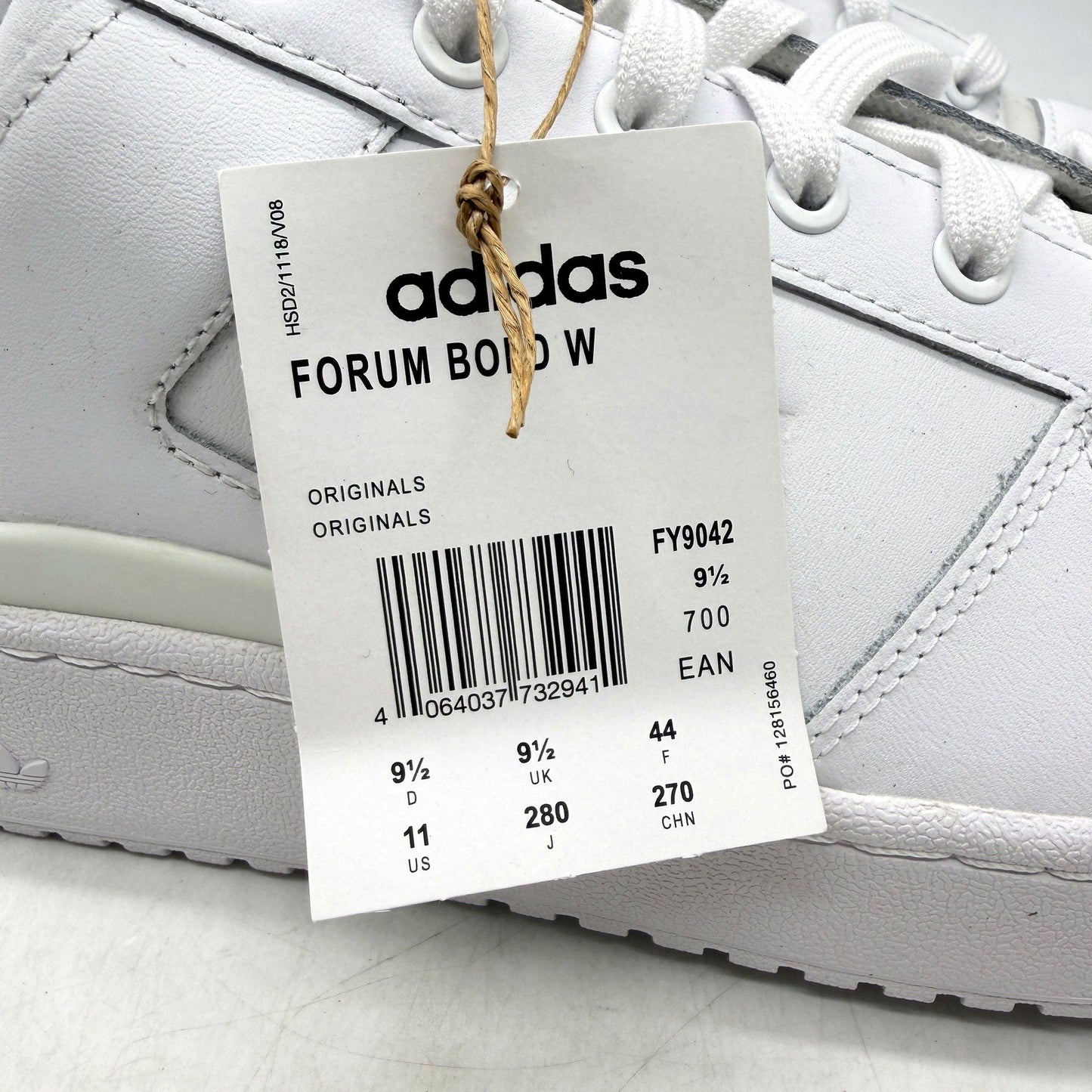 adidas Womens Forum Bold Leather Sneakers, White, Size US 11 NEW