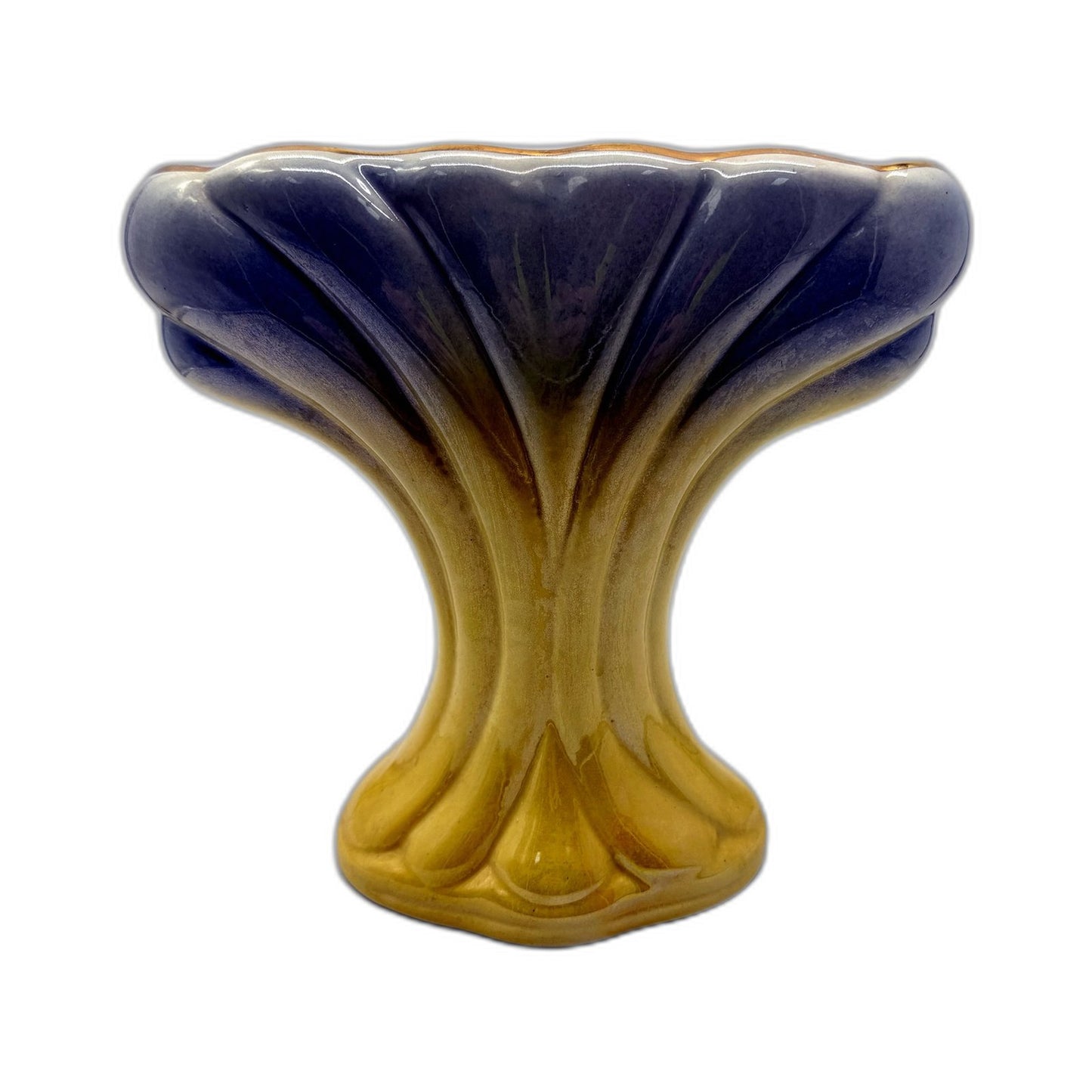 Diana Australia Art Deco Ceramic Decorative Accent Vase Pale Blue & Yellow 22cm