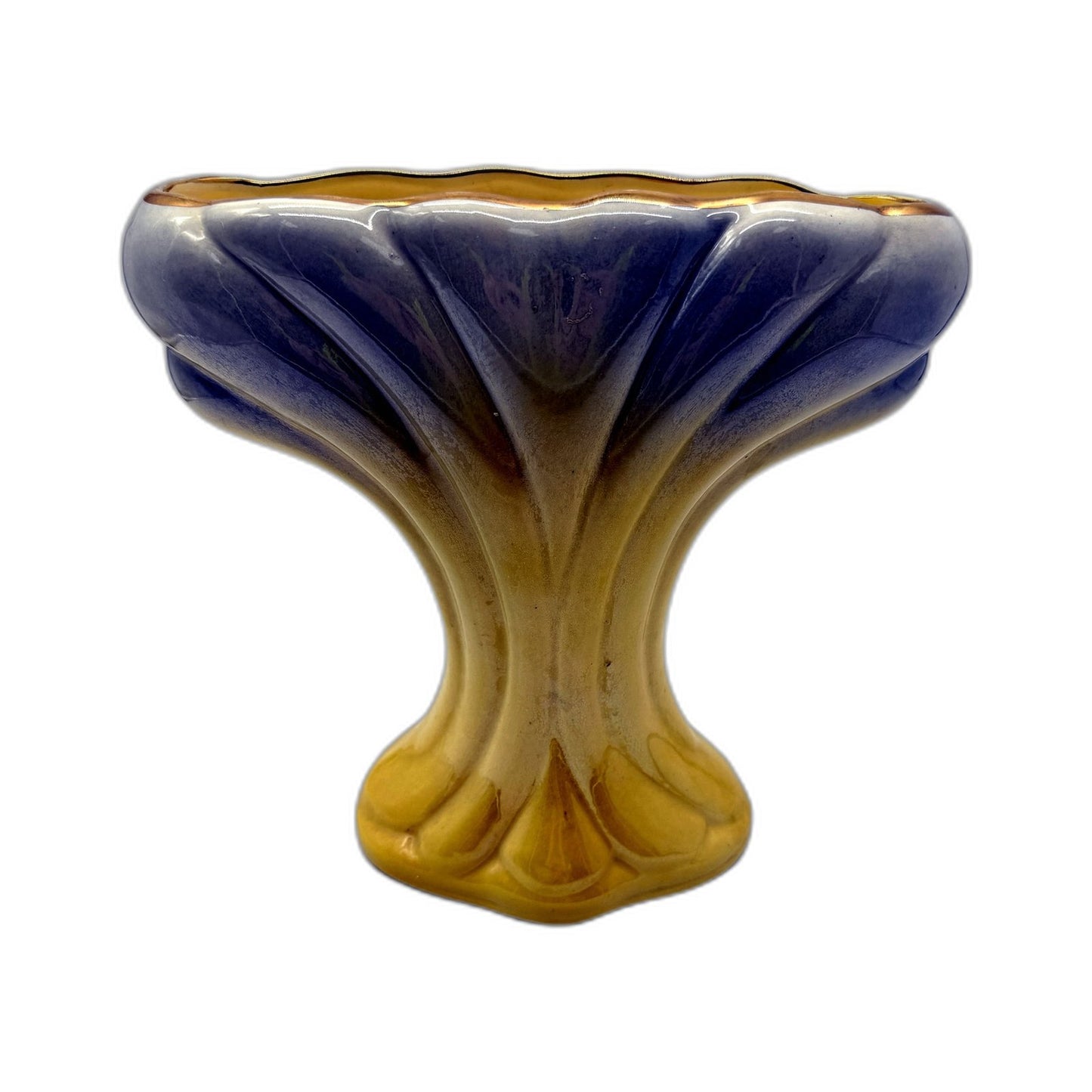Diana Australia Art Deco Ceramic Decorative Accent Vase Pale Blue & Yellow 22cm