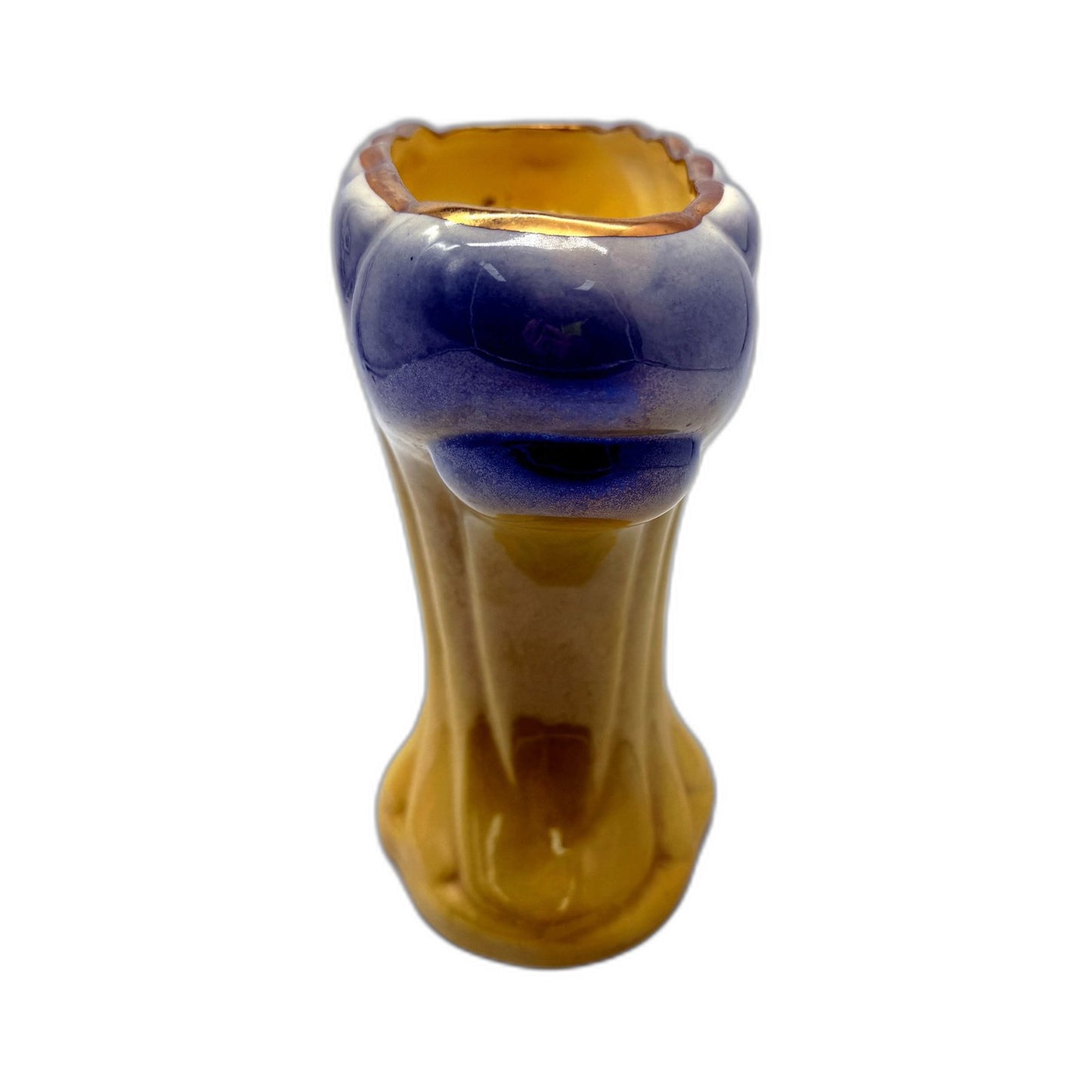Diana Australia Art Deco Ceramic Decorative Accent Vase Pale Blue & Yellow 22cm