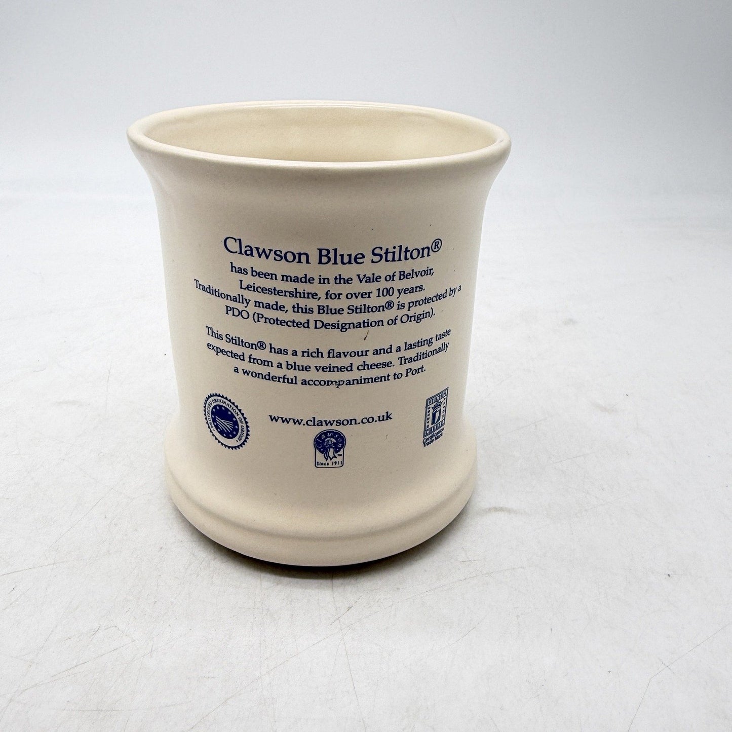 COLLECTABLE London Pottery Long Clawson Blue Stilton Cheese Crock Ceramic Pot