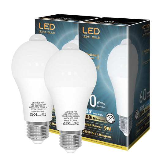 LUTW Motion LED Bulbs Sensor LED Light Bulb, 60W Equivalent, Daylight NEW