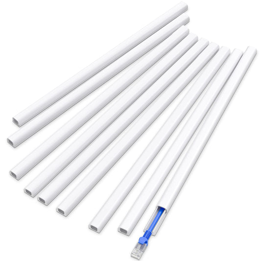 Delamu Cable Cord Covers 127.8in Wire Hider Organizer Wall Mounted White NEW