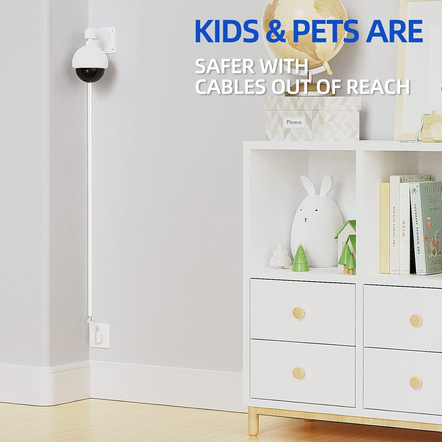 Delamu Cable Cord Covers 127.8in Wire Hider Organizer Wall Mounted White NEW