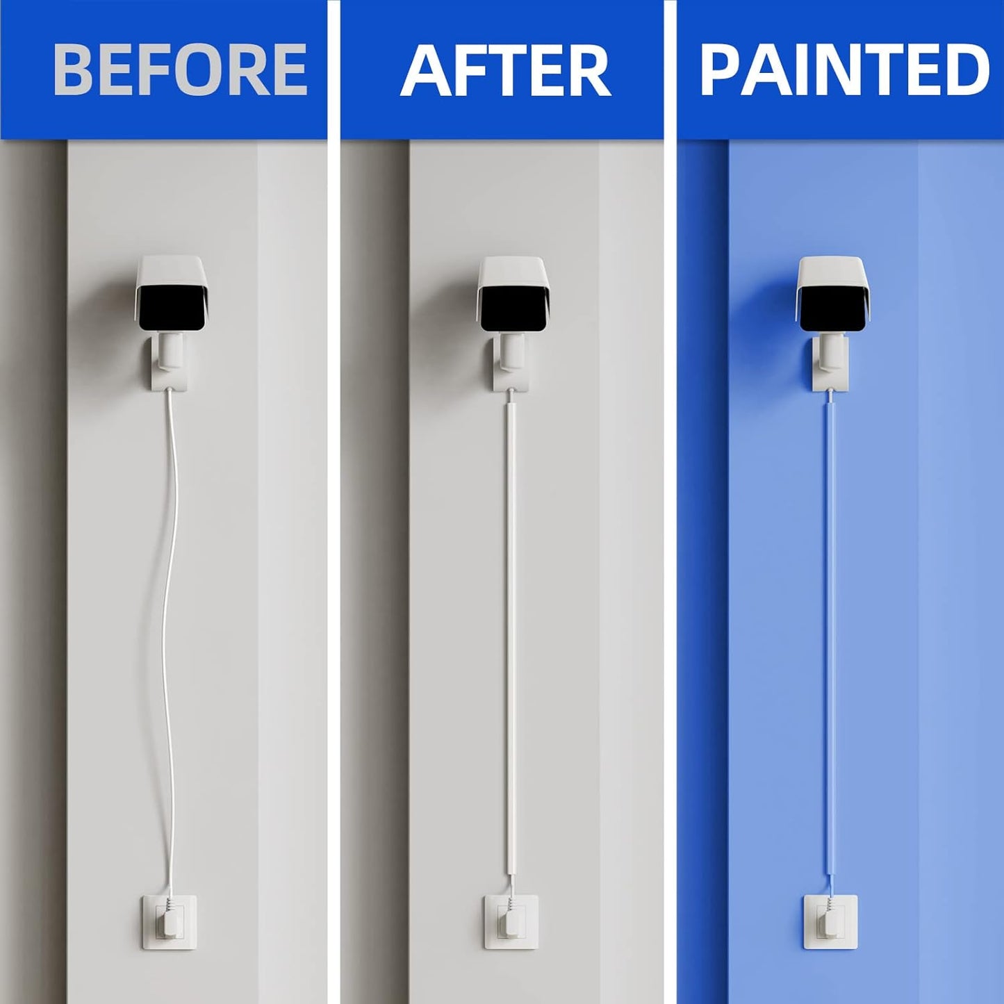 Delamu Cable Cord Covers 127.8in Wire Hider Organizer Wall Mounted White NEW