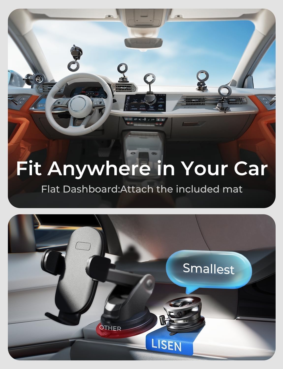 LISEN Magnetic Car Phone Mount Strongest Suction A508 Automobile Accessory NEW