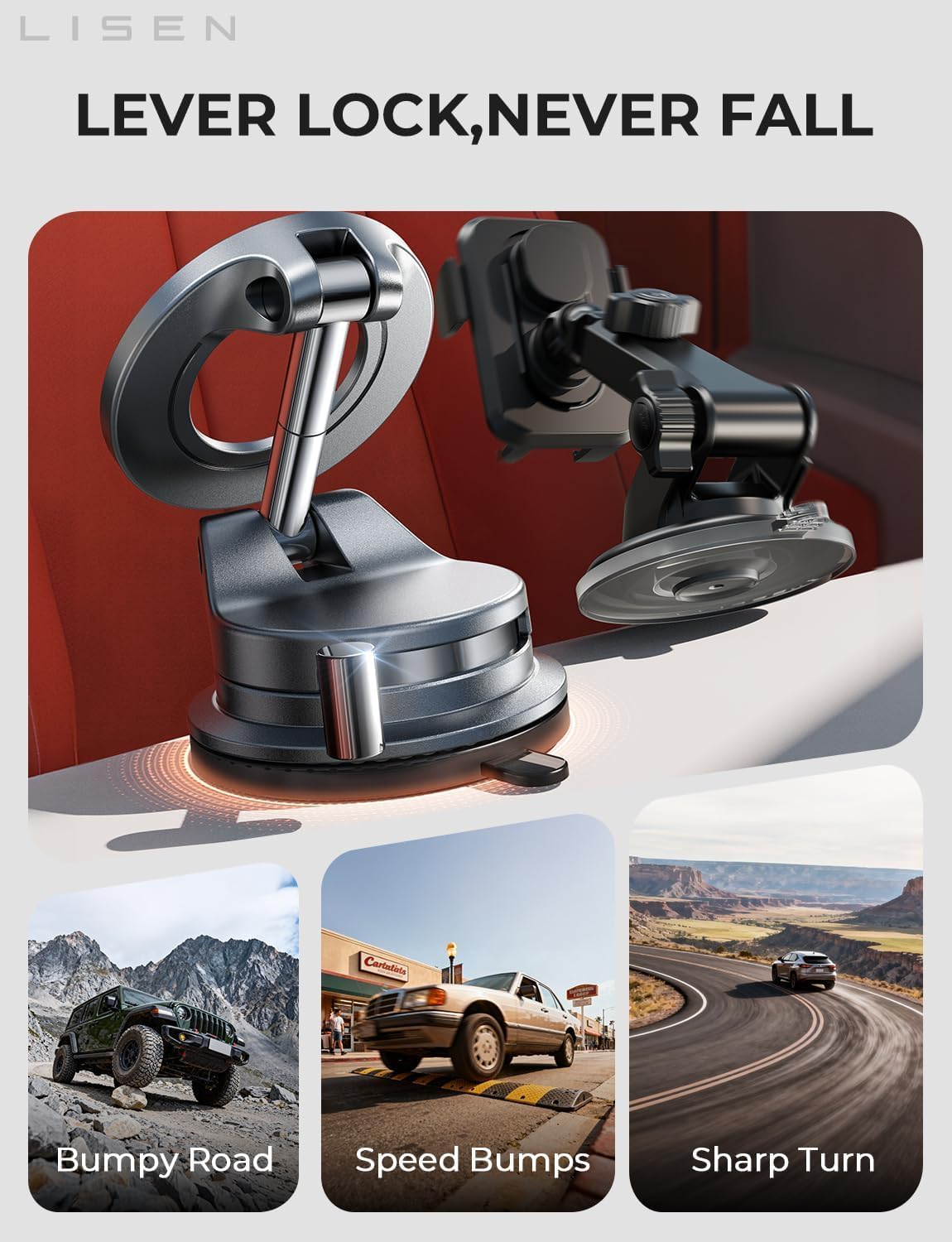 LISEN Magnetic Car Phone Mount Strongest Suction A508 Automobile Accessory NEW