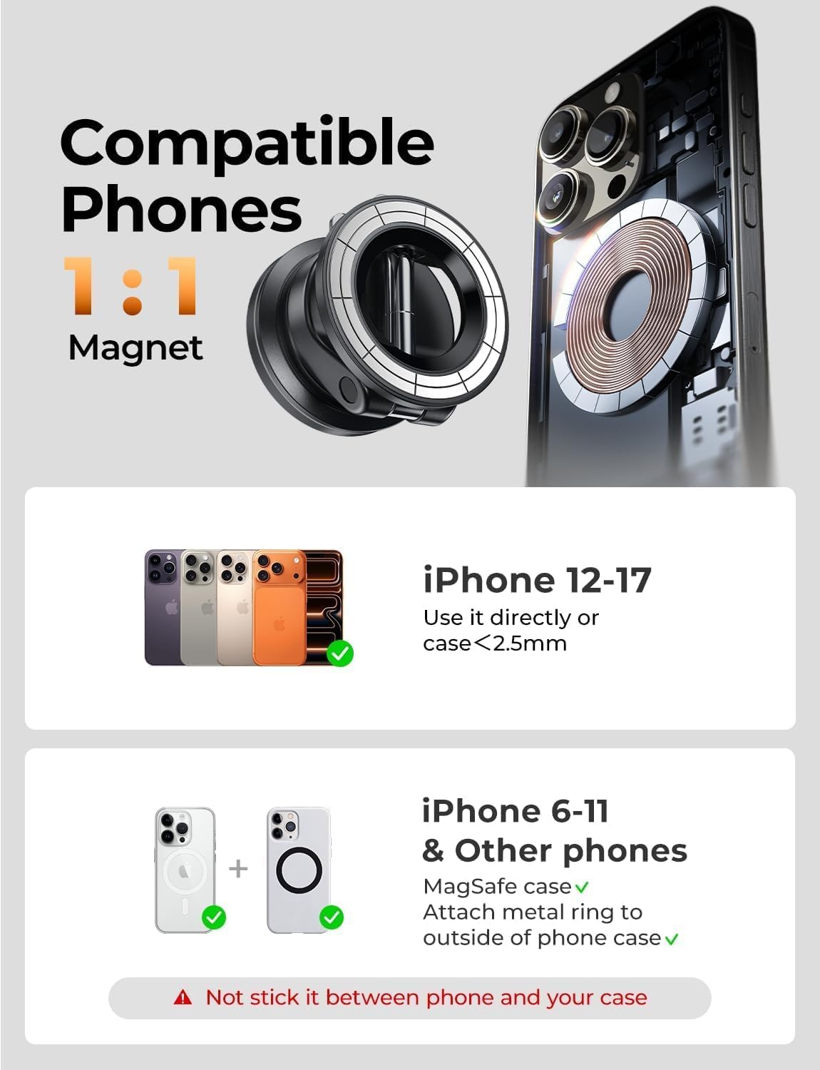 LISEN Magnetic Car Phone Mount Strongest Suction A508 Automobile Accessory NEW