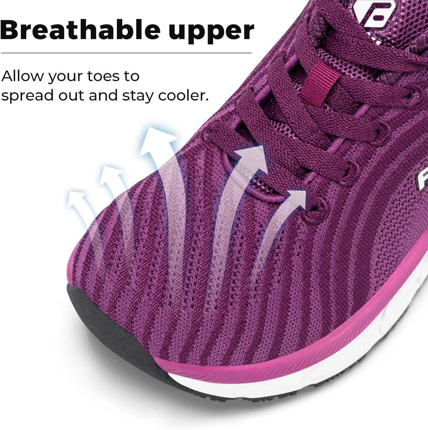FitVille Lightweight WIDE FIT Raspberry Purple Road Running Shoes US 8W DEMO