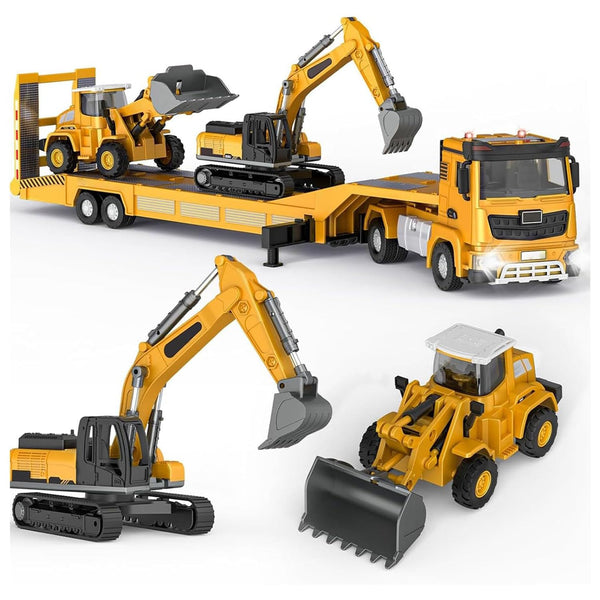 DRSM Yellow Model Truck & Excavator Construction Toy Playset NEW