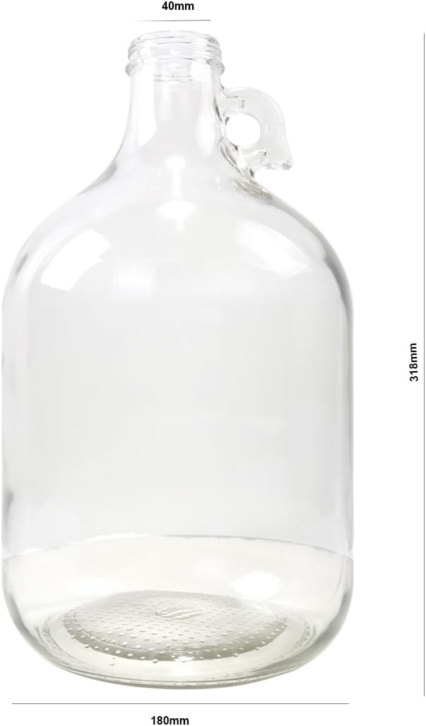 SZZ 5 Litre Glass Demijohn Fermenter with Screw Top Lid Heavy Duty Clear NEW