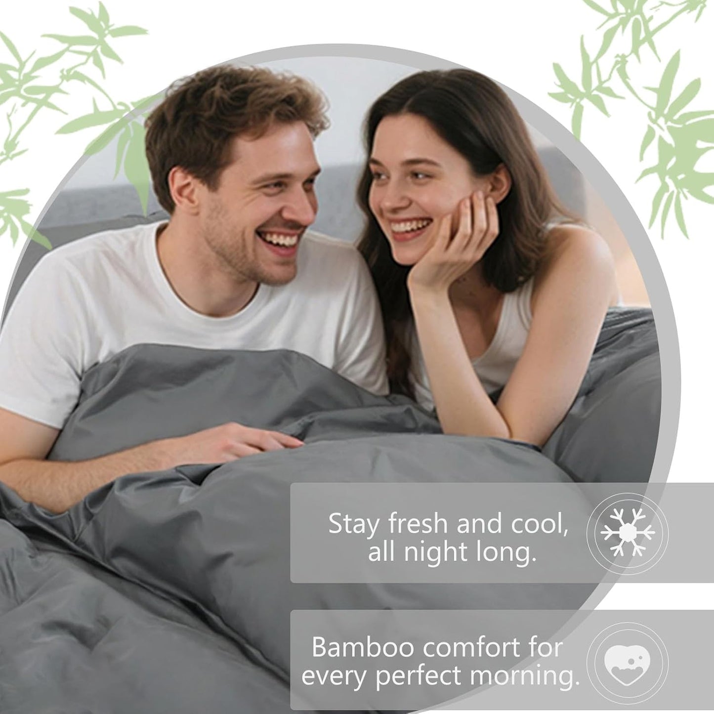 ACCURATEX King Single Bamboo Duvet Quilt Cover Set in Grey, 160x210cm NEW