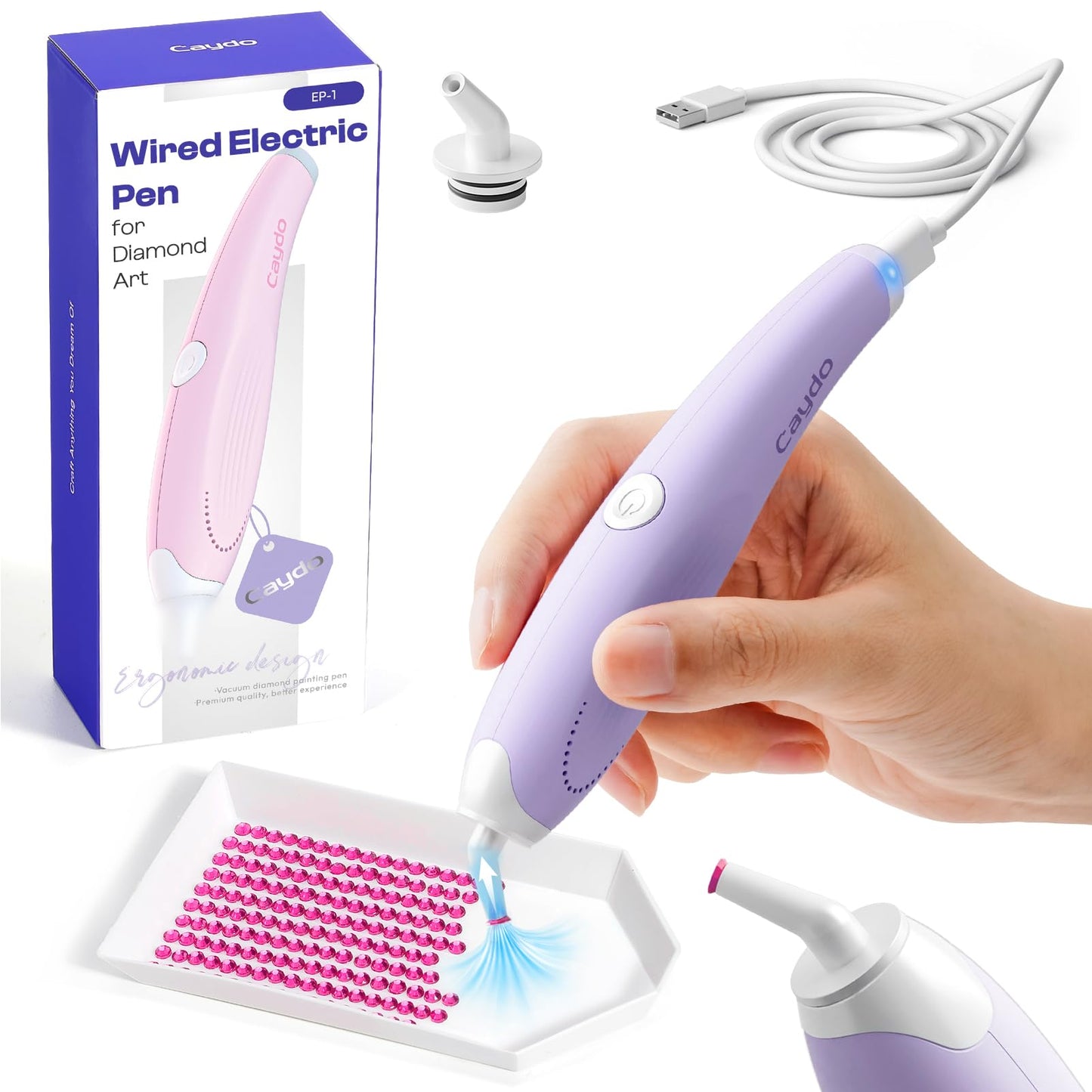 Caydo Wired Electric Diamond Painting Pen Plug-in Use E-Painter for Crafts NEW