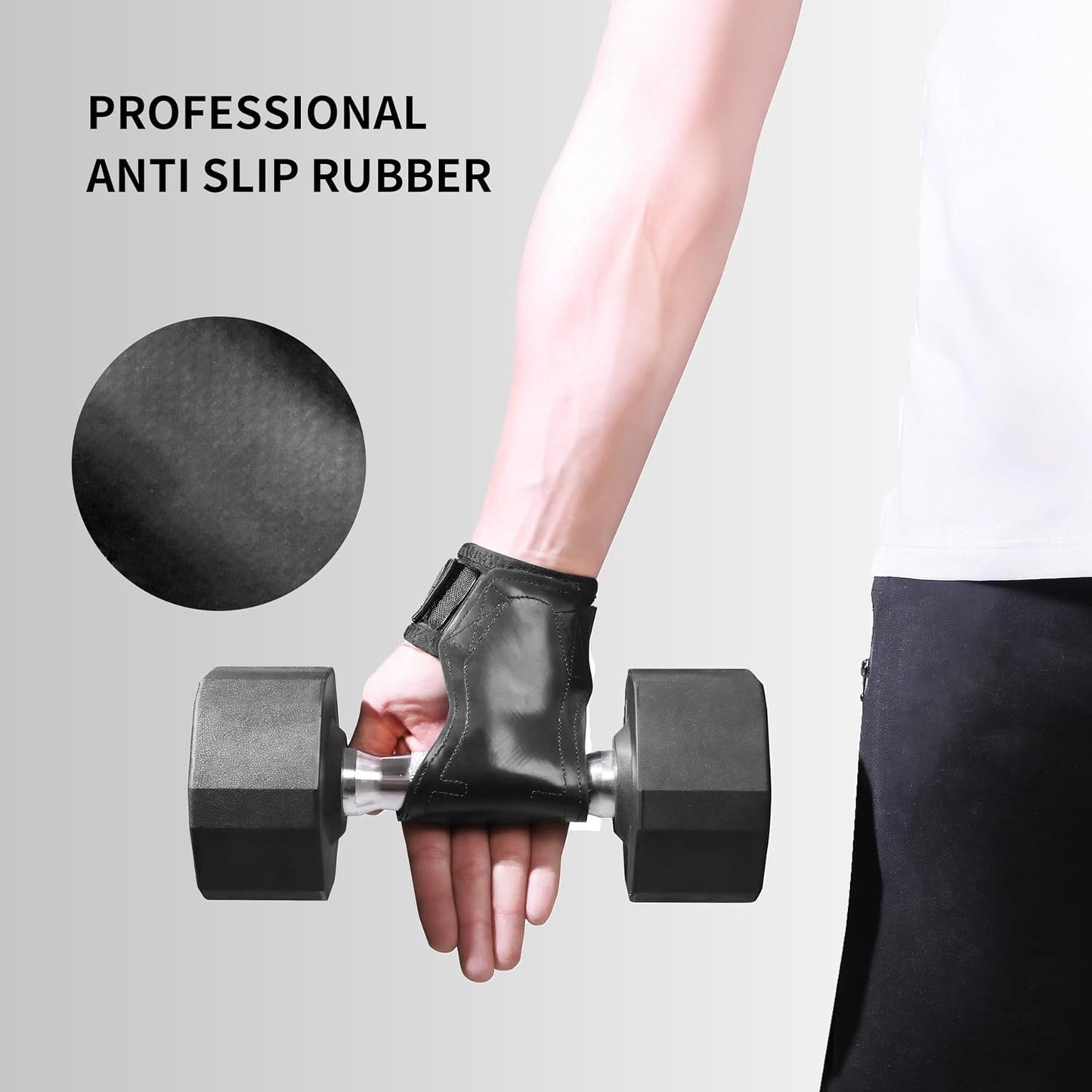 PROIRON Weight Lifting Wrist Straps Pair Rubber Weightlifting Strap Size M NEW