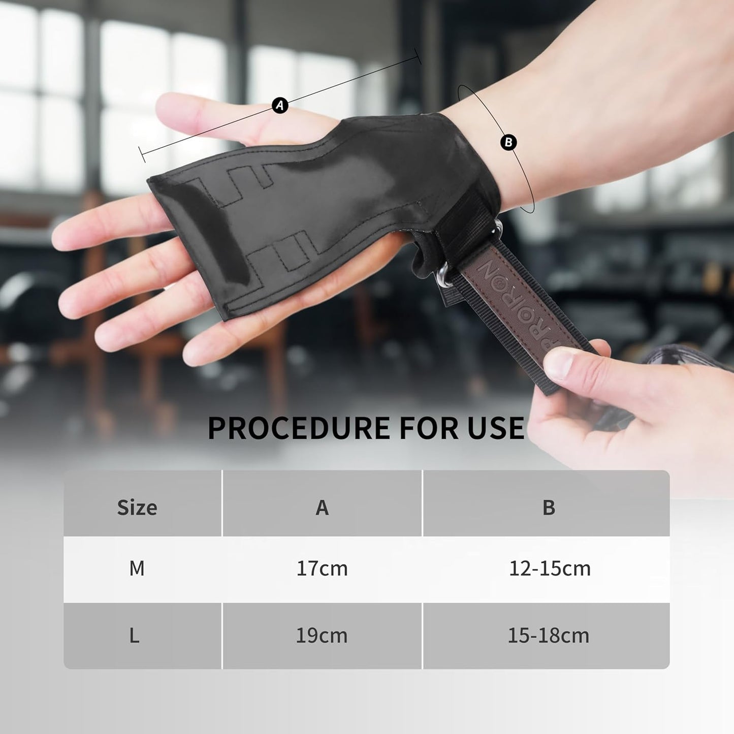 PROIRON Weight Lifting Wrist Straps Pair Rubber Weightlifting Strap Size M NEW