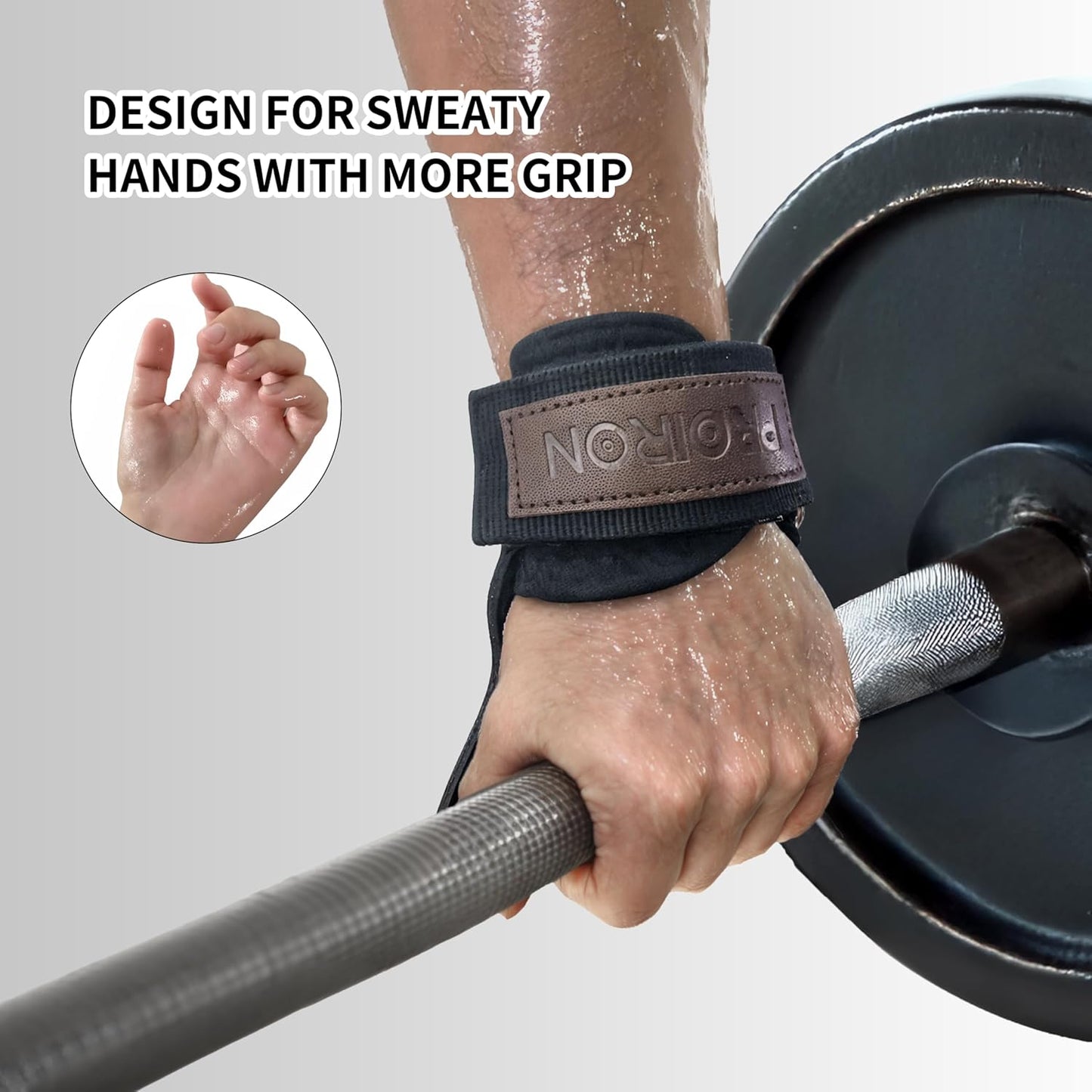 PROIRON Weight Lifting Wrist Straps Pair Rubber Weightlifting Strap Size M NEW