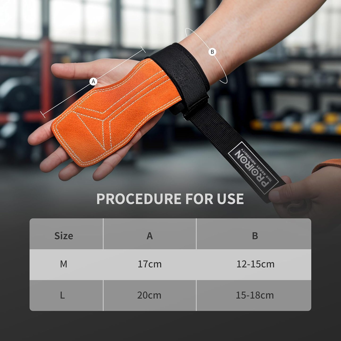 PROIRON Leather Weight Lifting Wrist Straps, Double Layer, Orange, Gym LARGE NEW