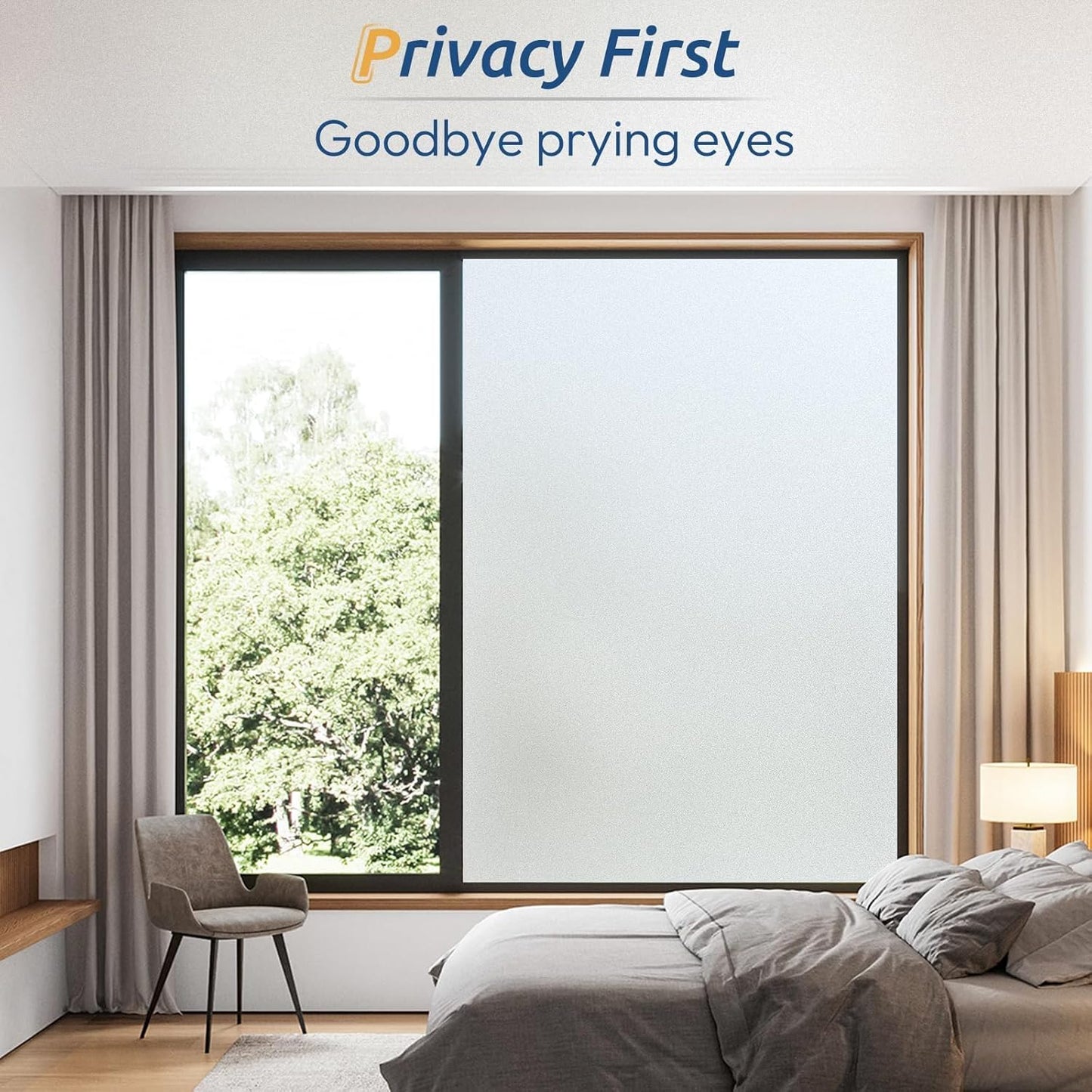 rabbitgoo Decorative Frosted Window Privacy Film Opaque Static Cling Pure NEW