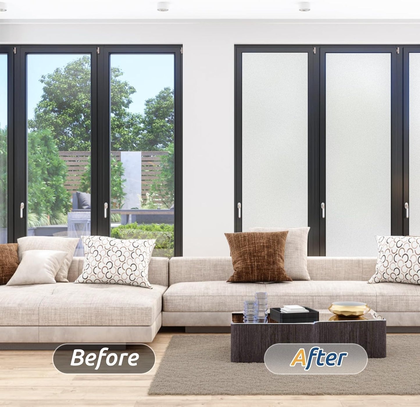 rabbitgoo Decorative Frosted Window Privacy Film Opaque Static Cling Pure NEW