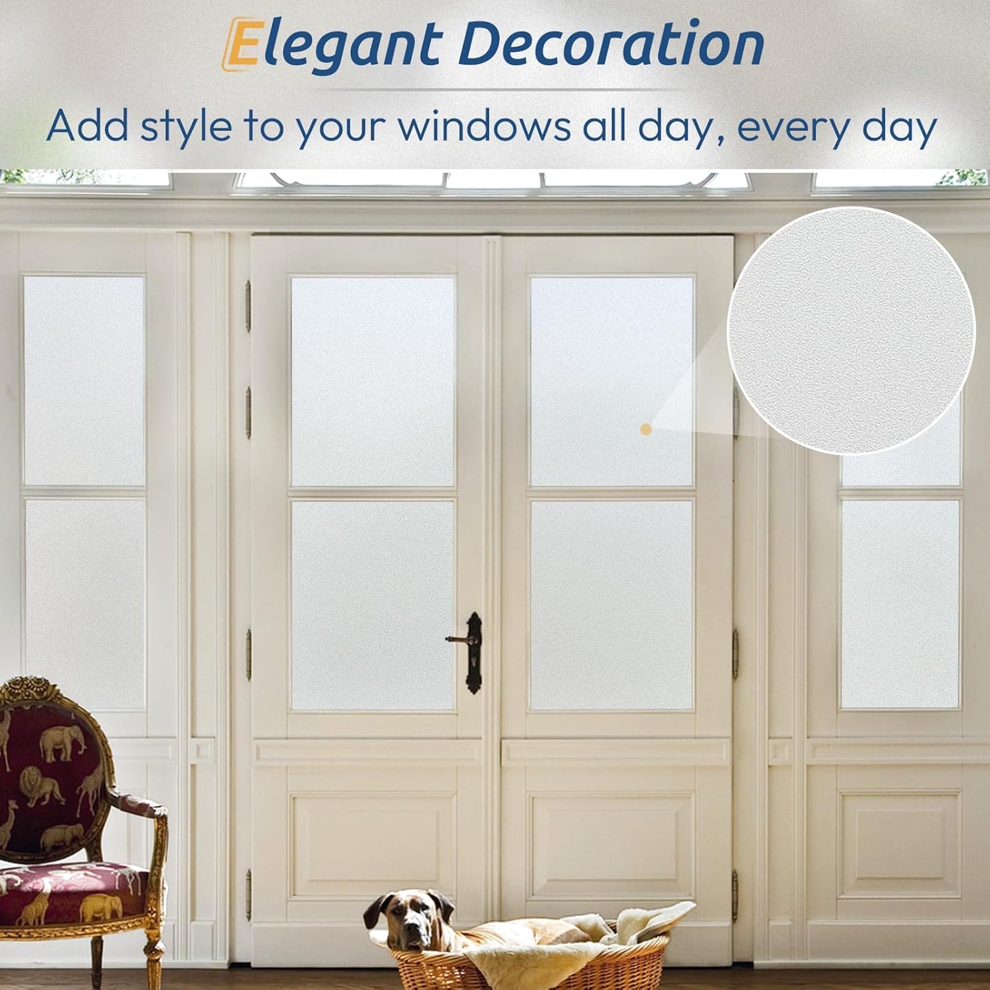 rabbitgoo Decorative Frosted Window Privacy Film Opaque Static Cling Pure NEW