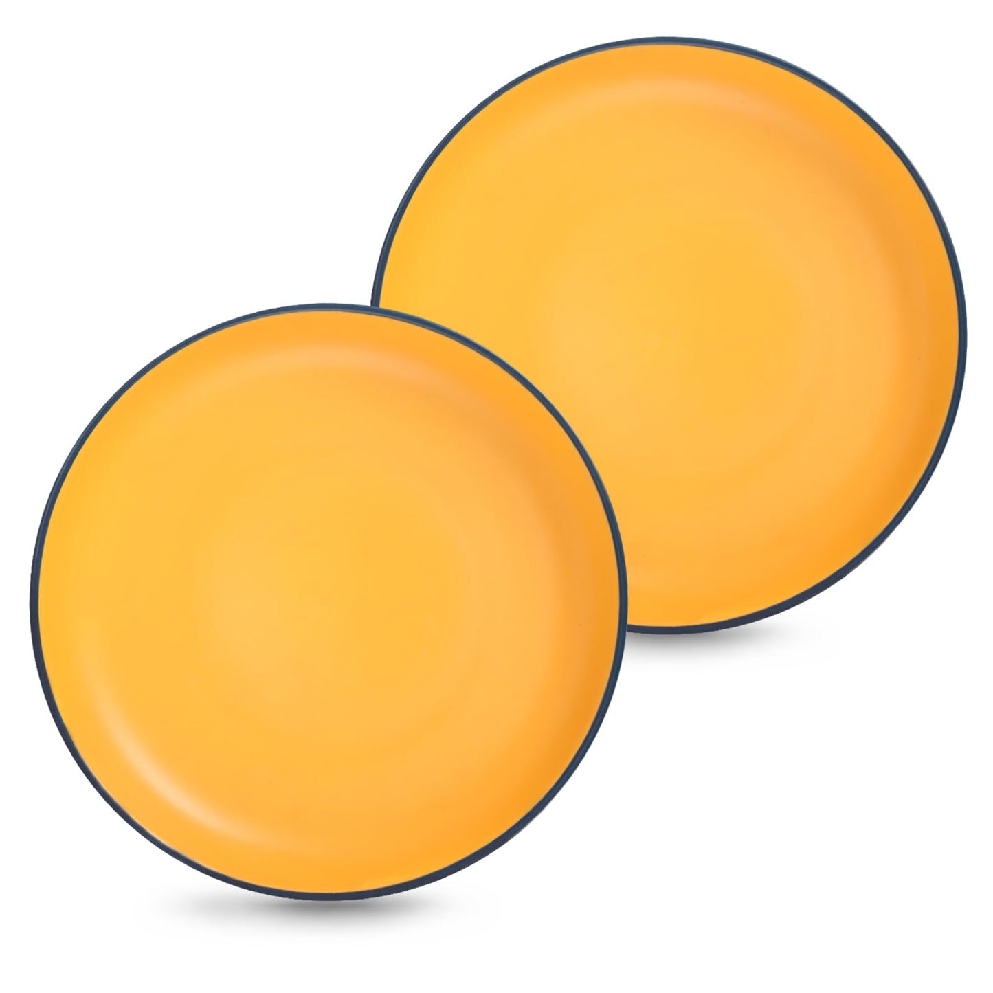 Anveena 8-Inch Yellow Porcelain Dinner Plates Microwave Dishwasher Safe DEMO