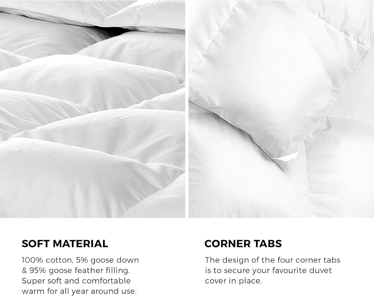 BEDRA BEDDING Quilts 500GSM Goose Feather Comforter All Seasons Quilt DOUBLE NEW