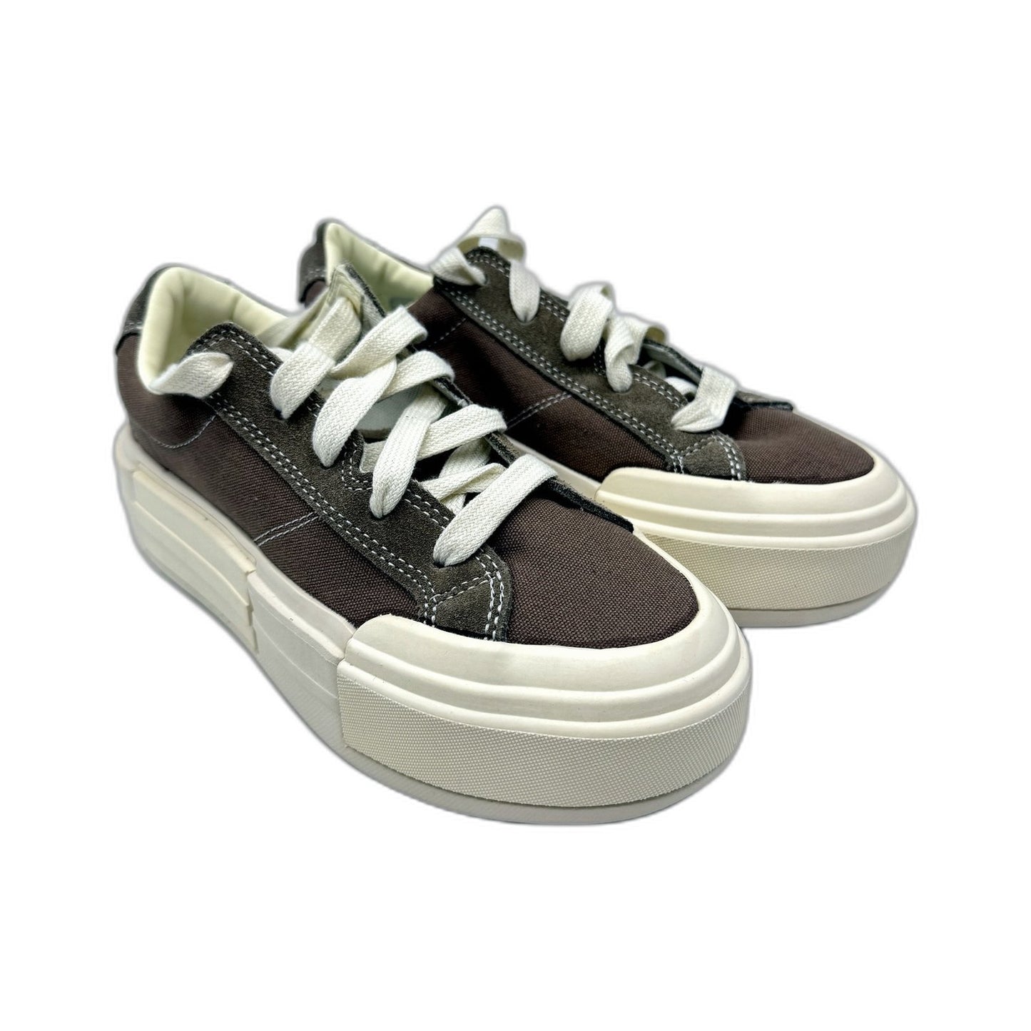 Converse Khaki Brown Canvas & Sueded Platform Sneakers Shoes US M 5.5 W 7.5 DEMO