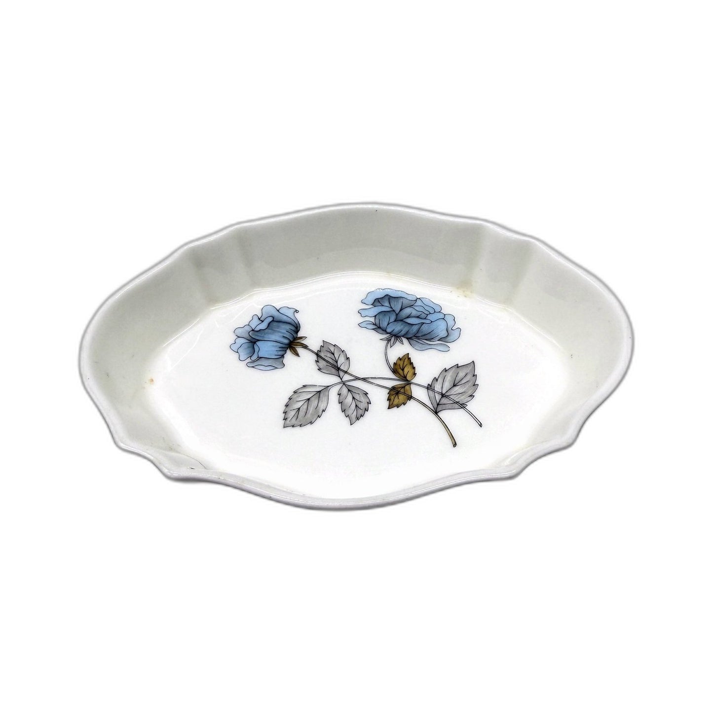 Wedgwood Ice Rose Decorative Floral Scalloped Edge Bone China Trinket Plate