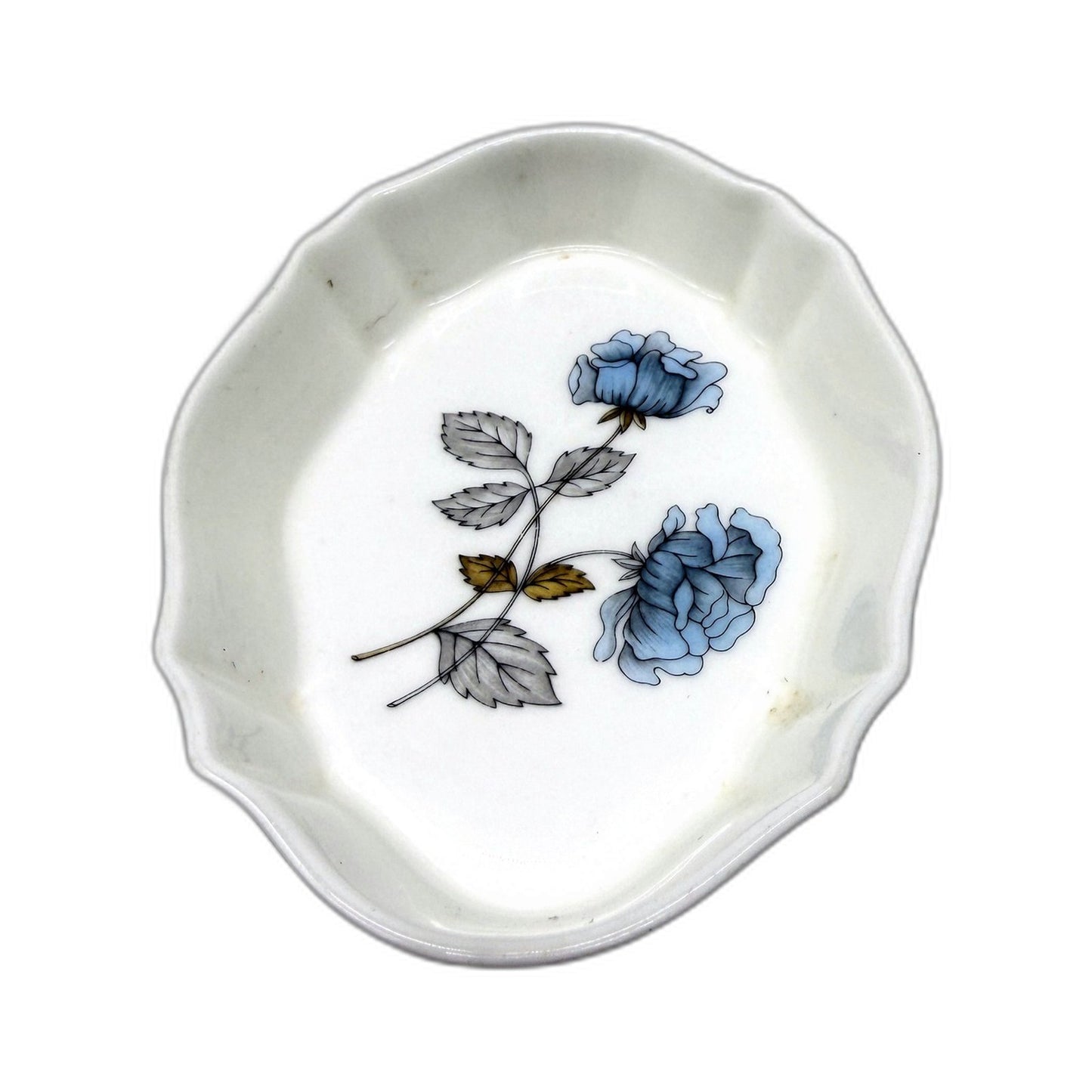 Wedgwood Ice Rose Decorative Floral Scalloped Edge Bone China Trinket Plate
