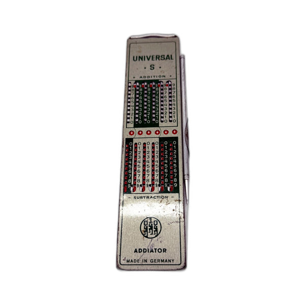 VINTAGE Universal Germany Mechanical Calculator Adding Subtracting Math Tool 